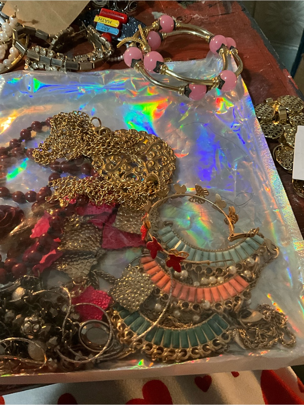 60 Piece Jewelry Lot. Vintage, New, Signed, Fashion, Natural Stone, Resin, Glass